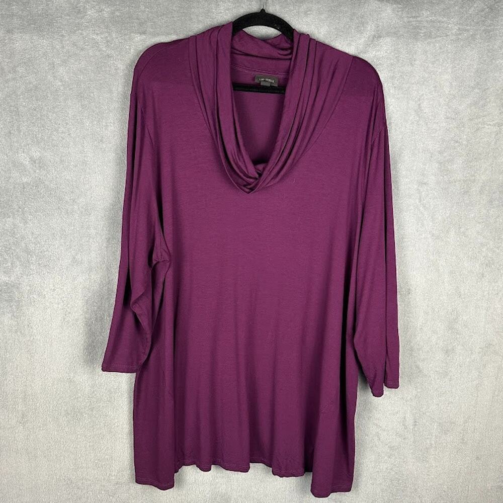 J Jill Top Womens 3X Purple Wearever Collection Long Sleeve Stretch Comfort
